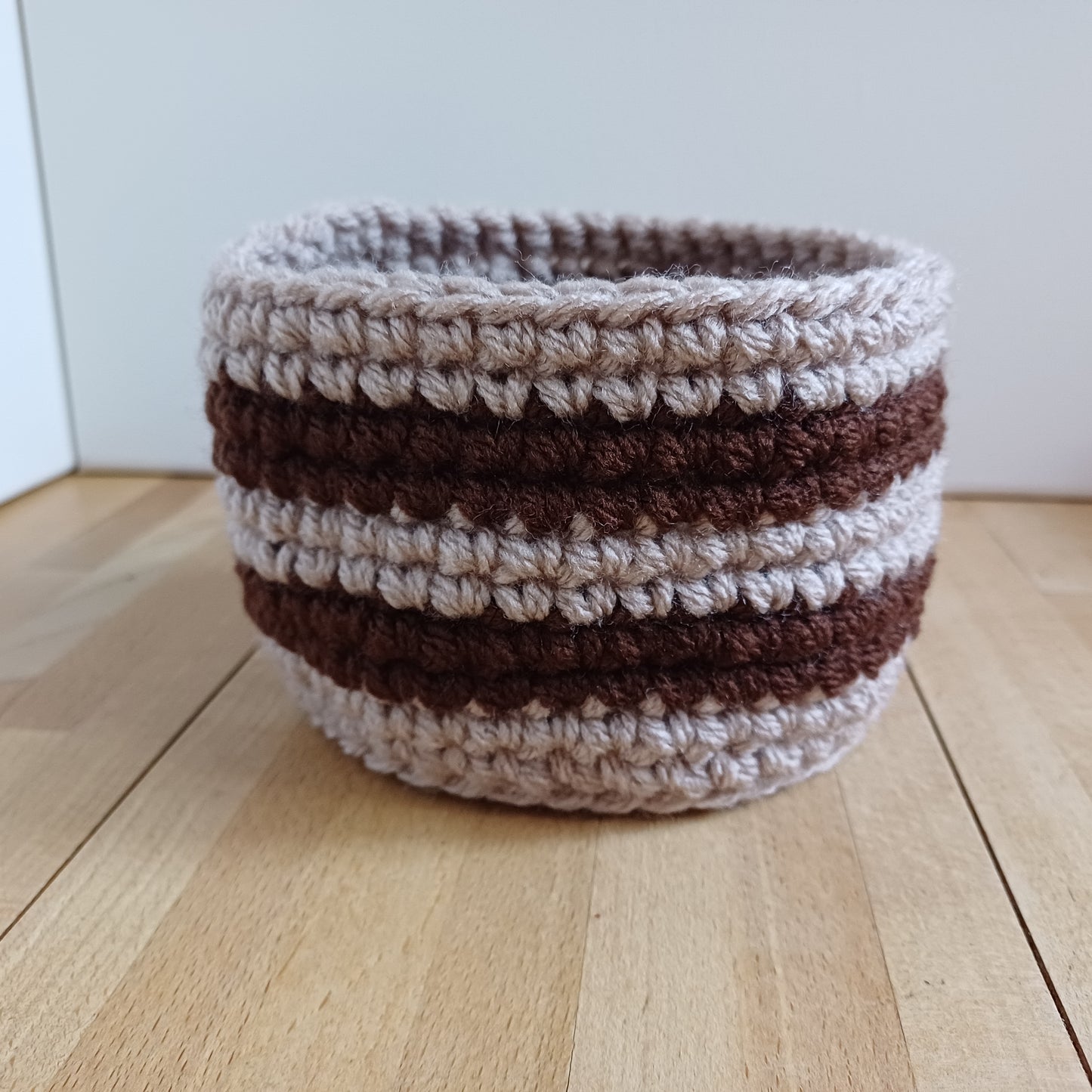 Panier déco automne rayé