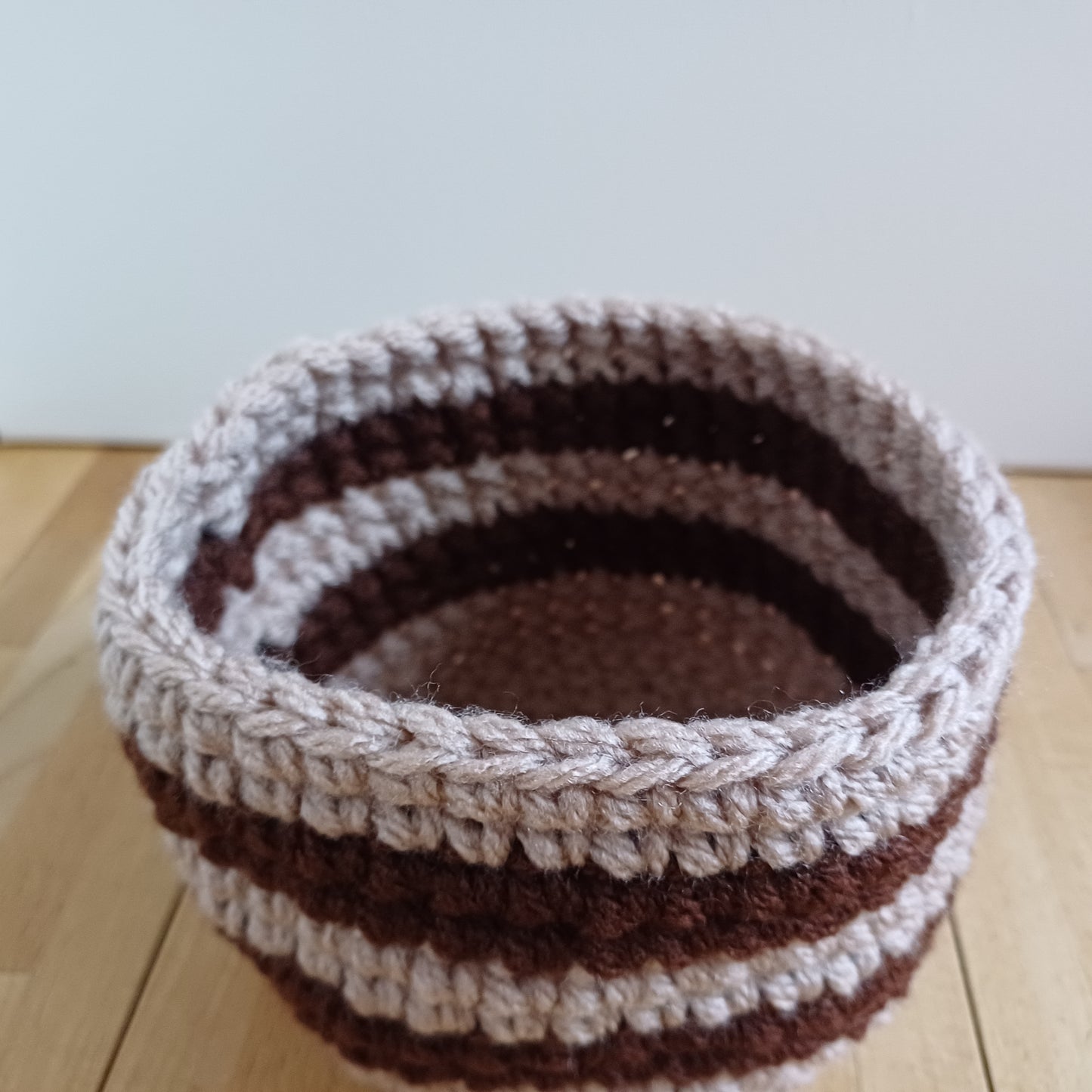Panier déco automne rayé
