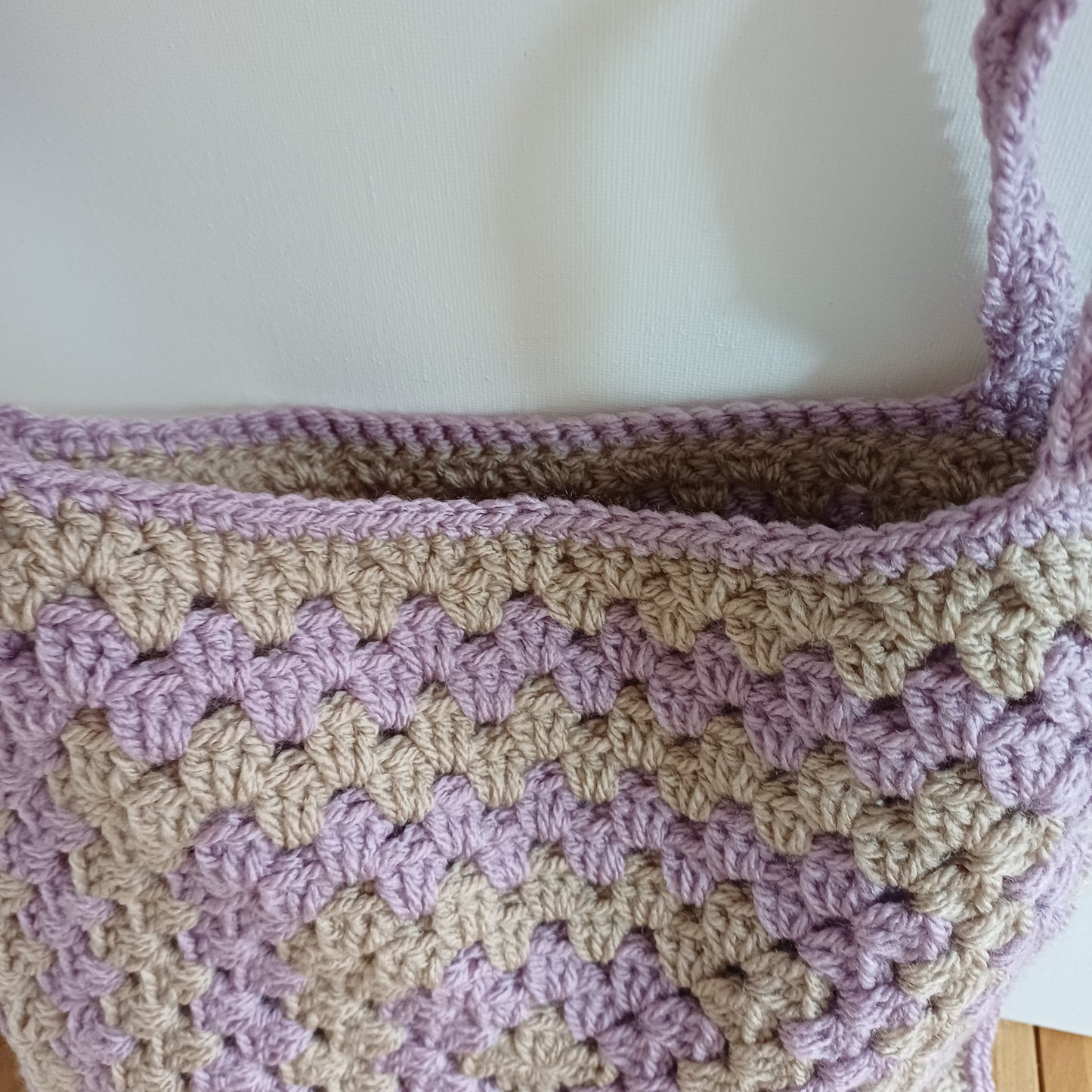 Tote bag mauve et beige