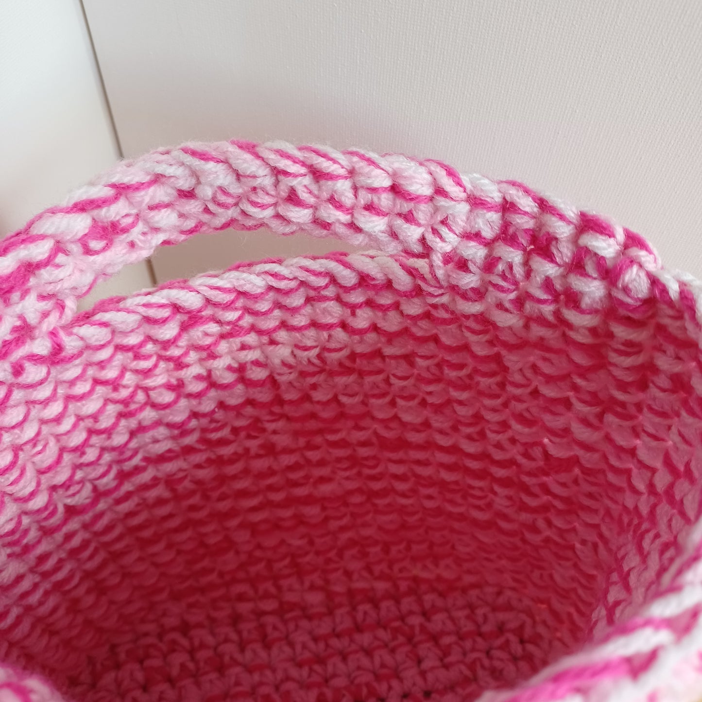 Panier sac multicolore rose
