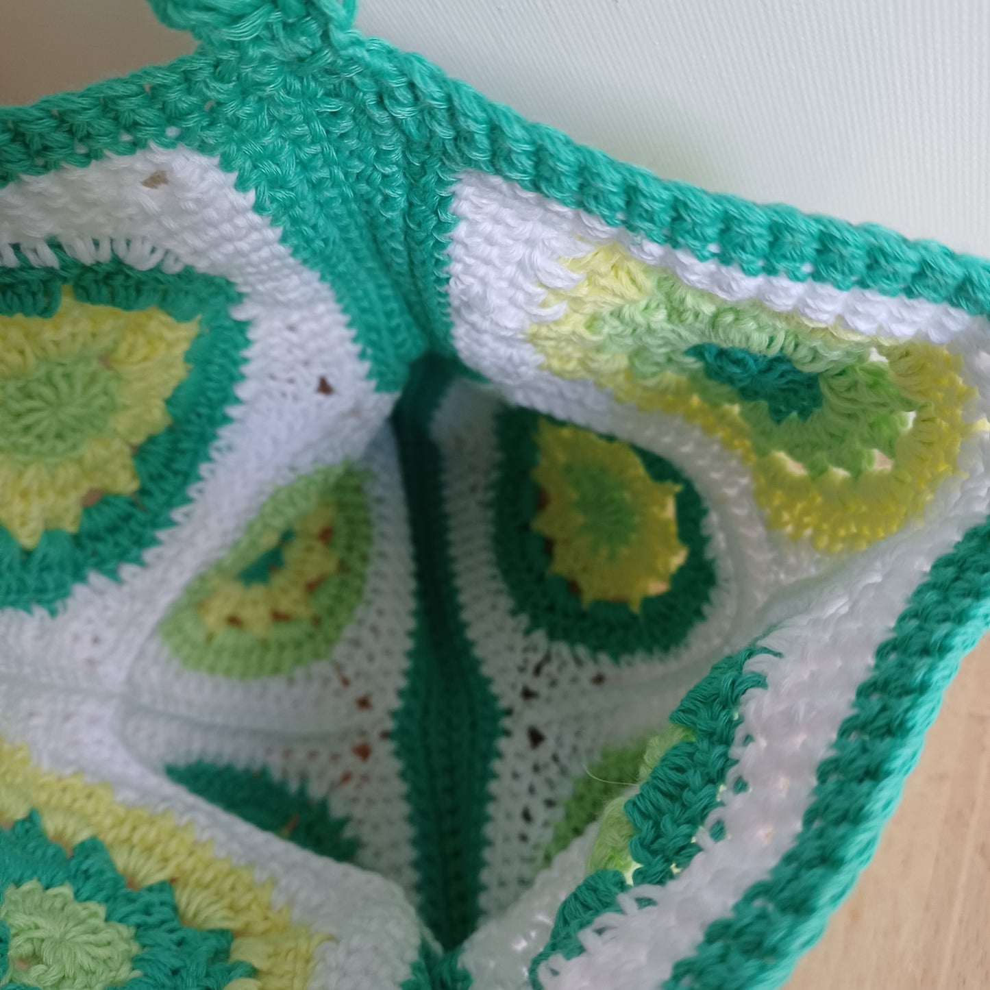 Petit sac fleuri vert