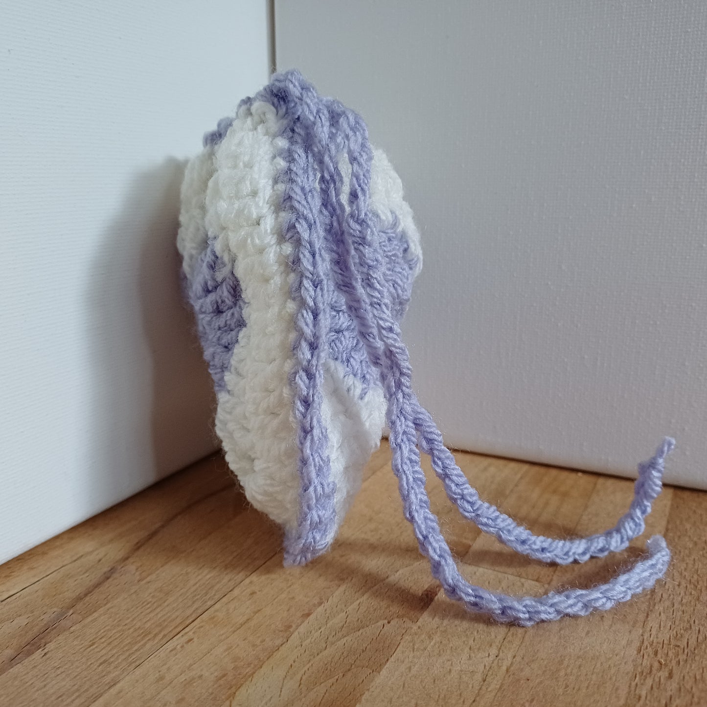 Pochon granny coeur mauve.