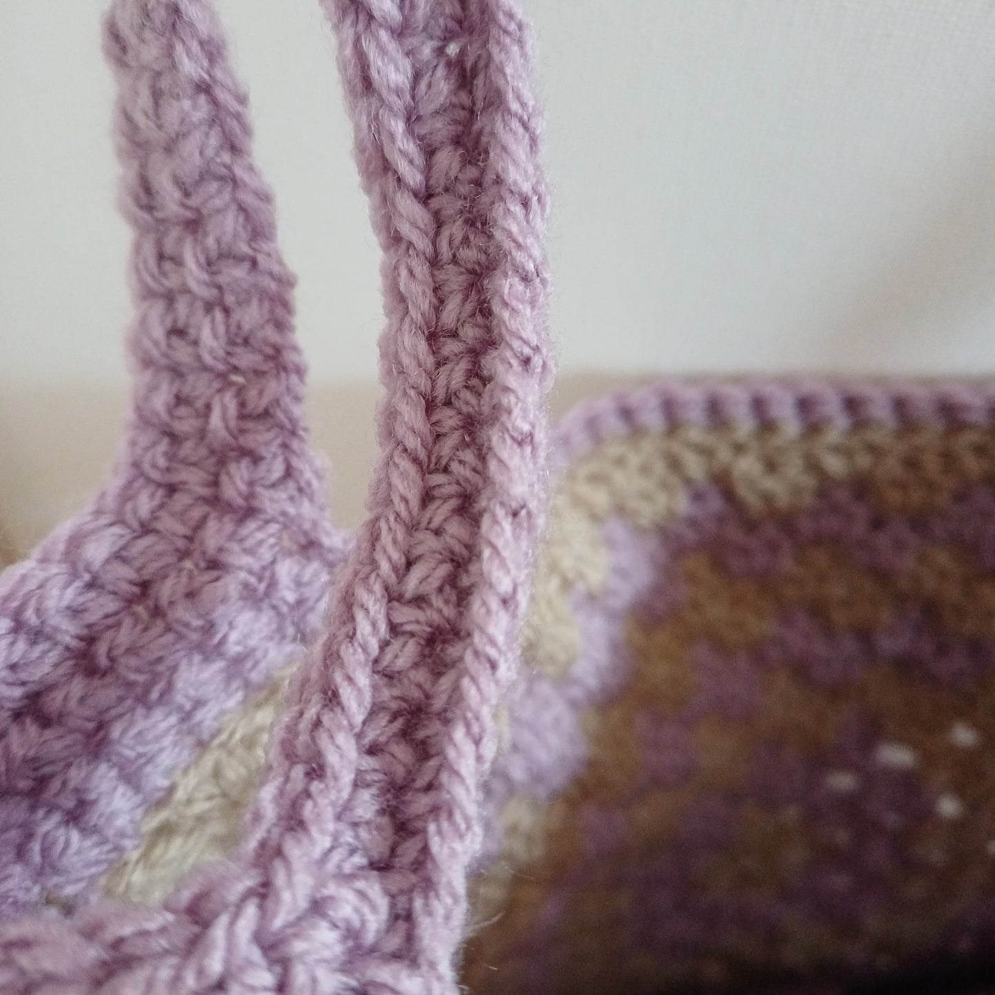 Tote bag mauve et beige