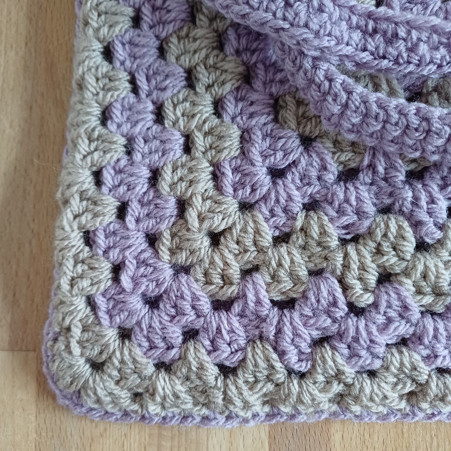 Tote bag mauve et beige