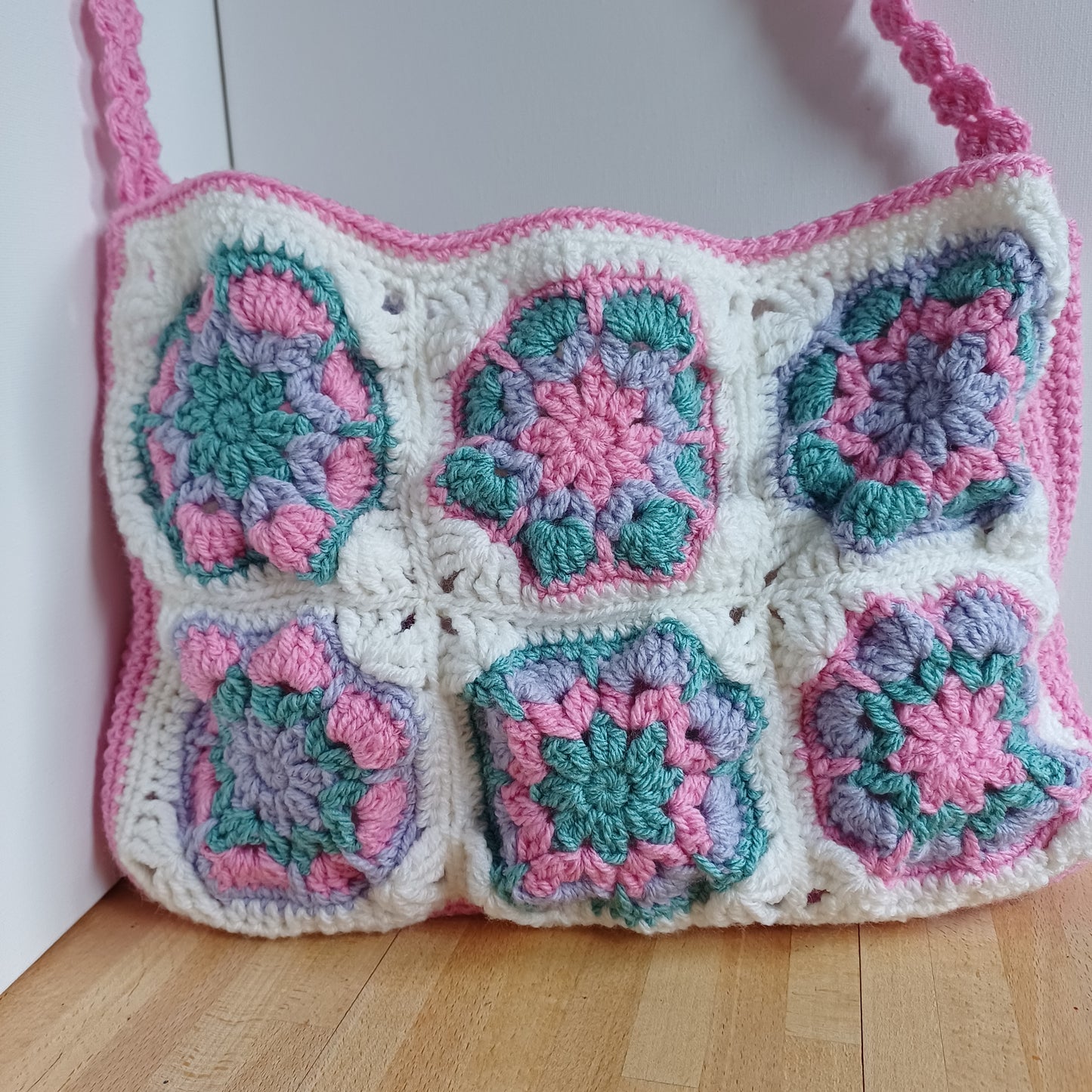 Grand sac bandoulière rose