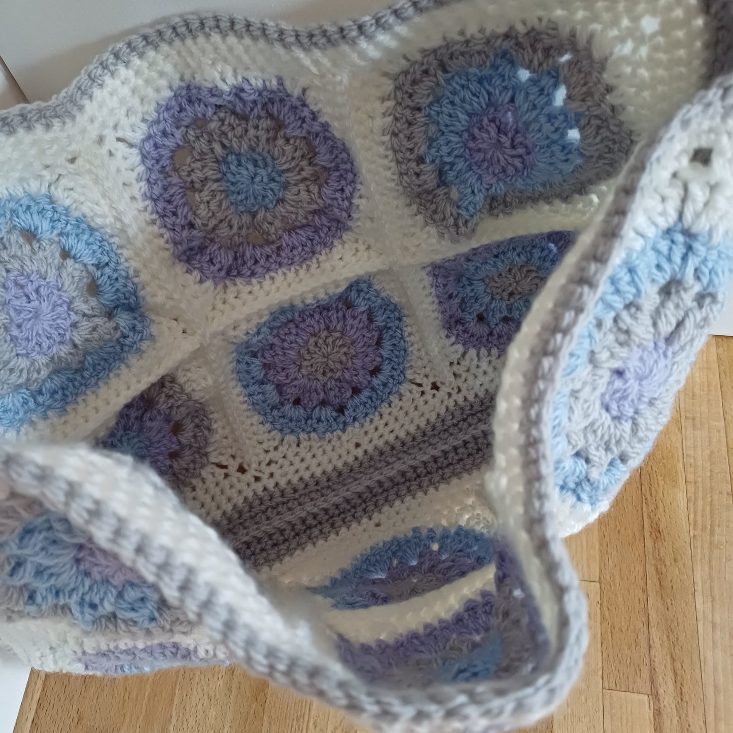 Grand sac bandoulière gris pastel