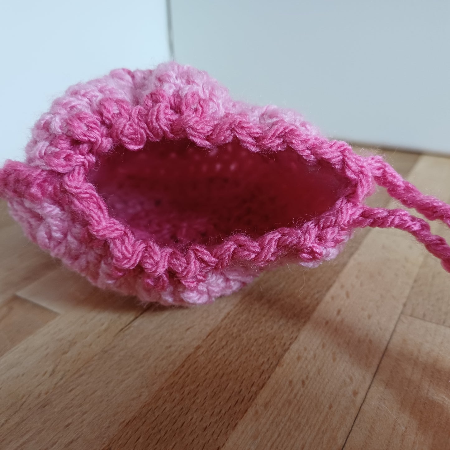 Pochon granny coeur duo de rose