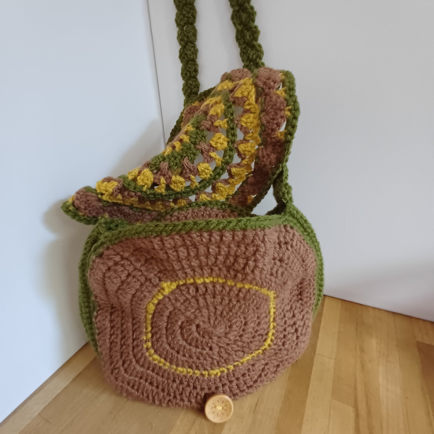 Sac rond mandala marron