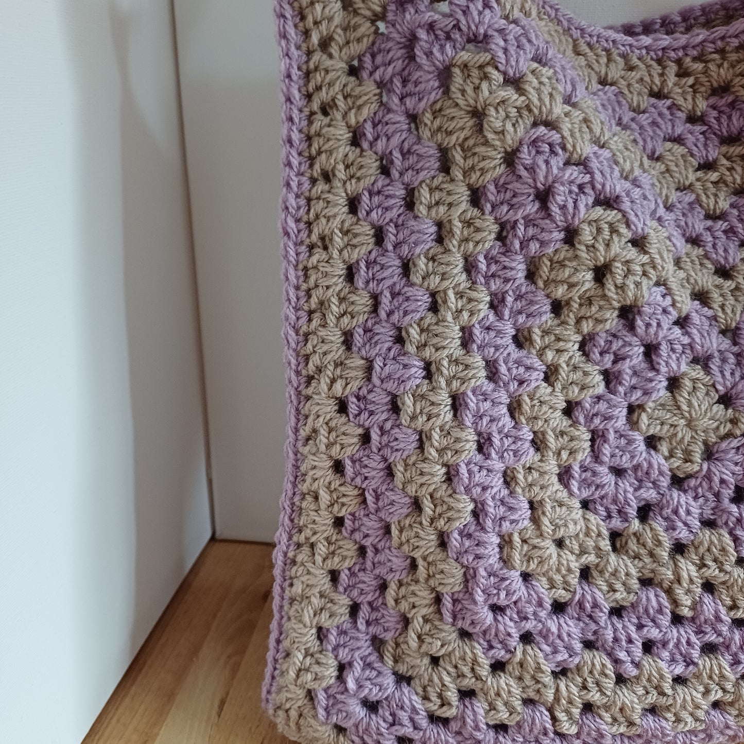 Tote bag mauve et beige