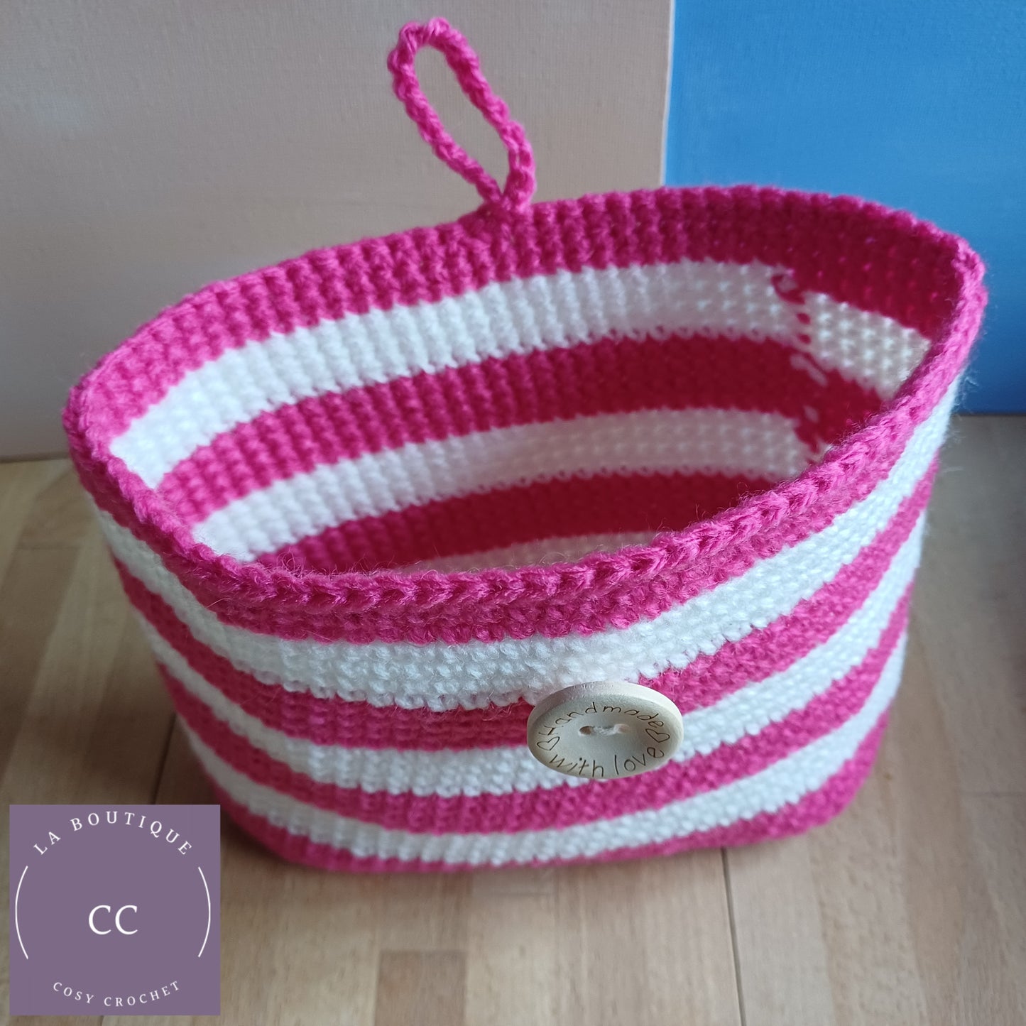 Trousse de toilette fuchsia et blanche