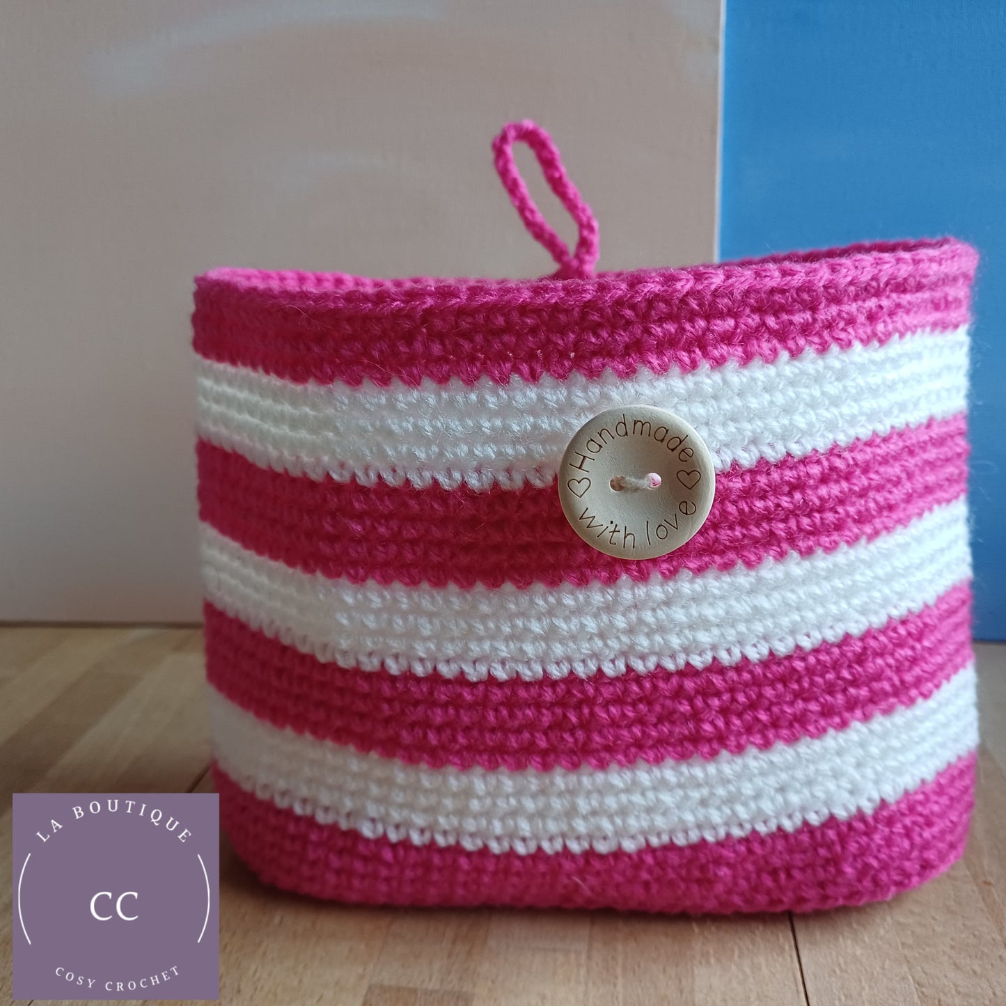 Trousse de toilette fuchsia et blanche