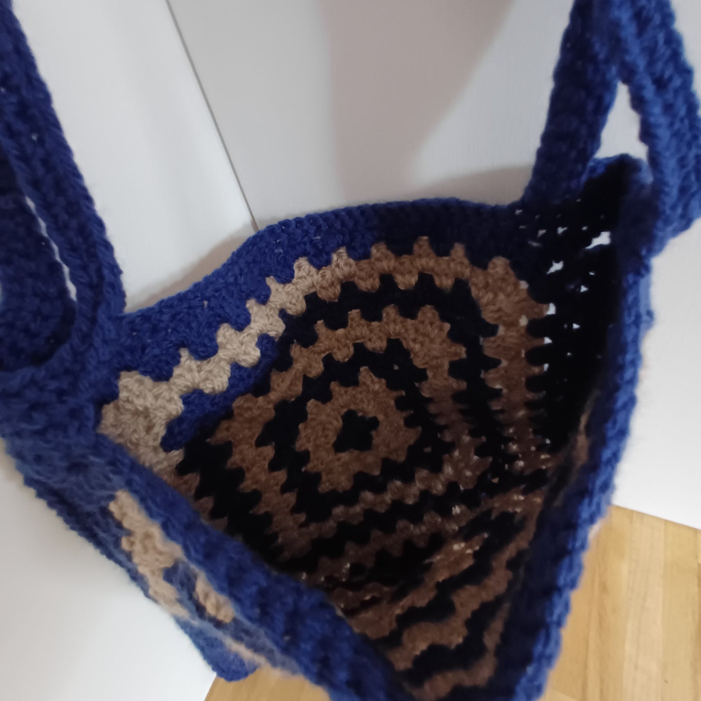 Tote bag bleu et beige