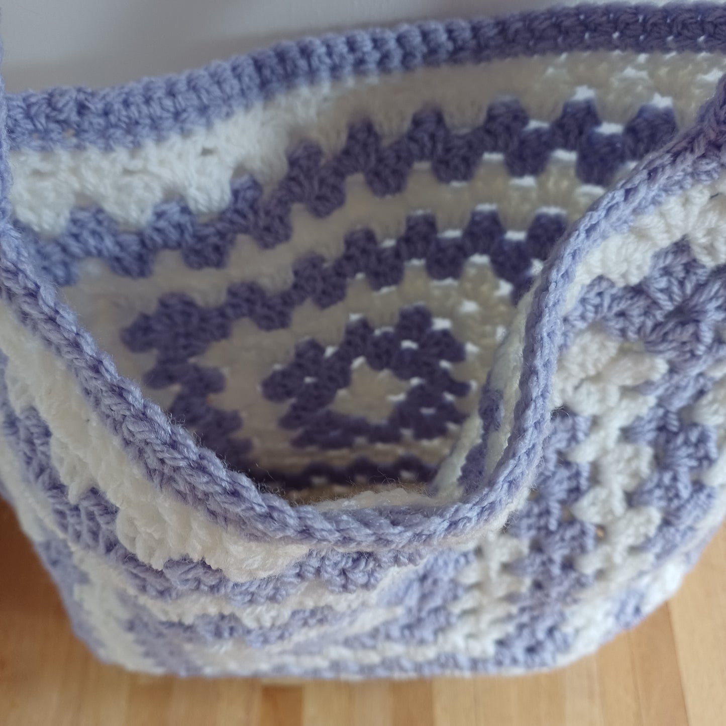 Tote bag mauve et blanc
