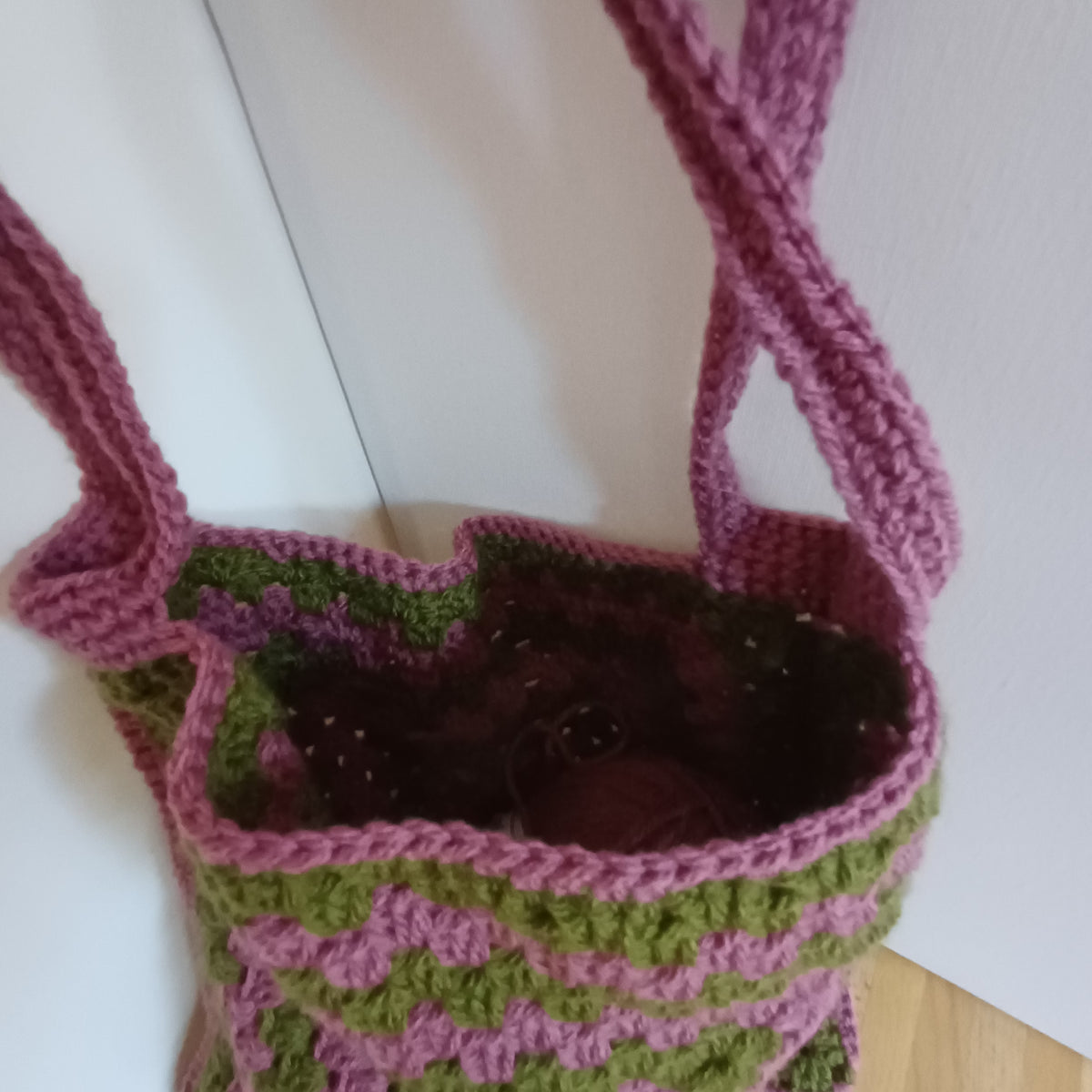 Tote bag rose et vert