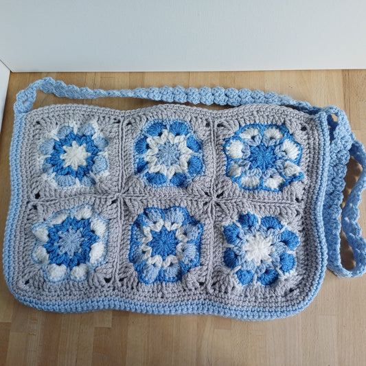 Grand sac bandoulière bleu clair