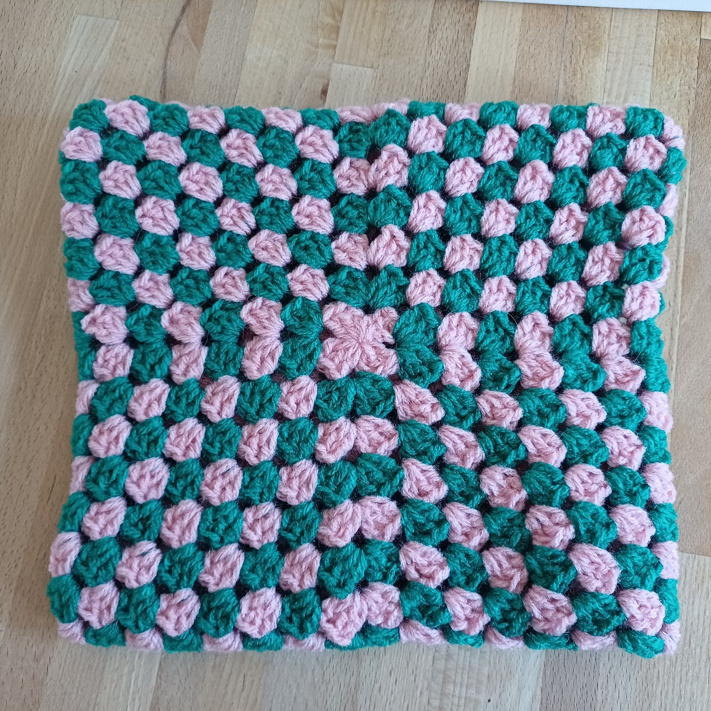 Pochette enveloppe pour livre vert foncé et rose
