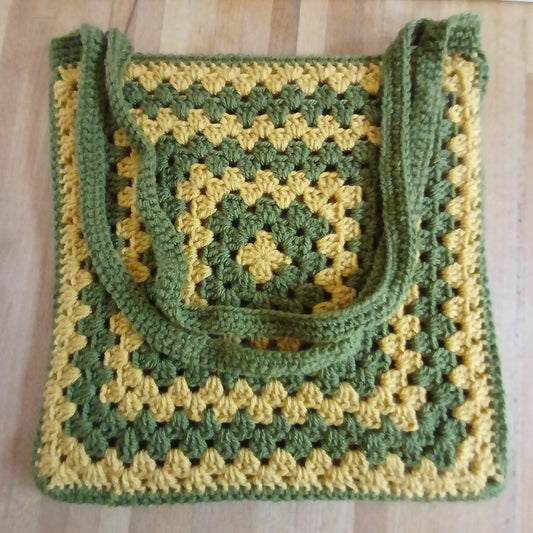 Tote bag vert et jaune