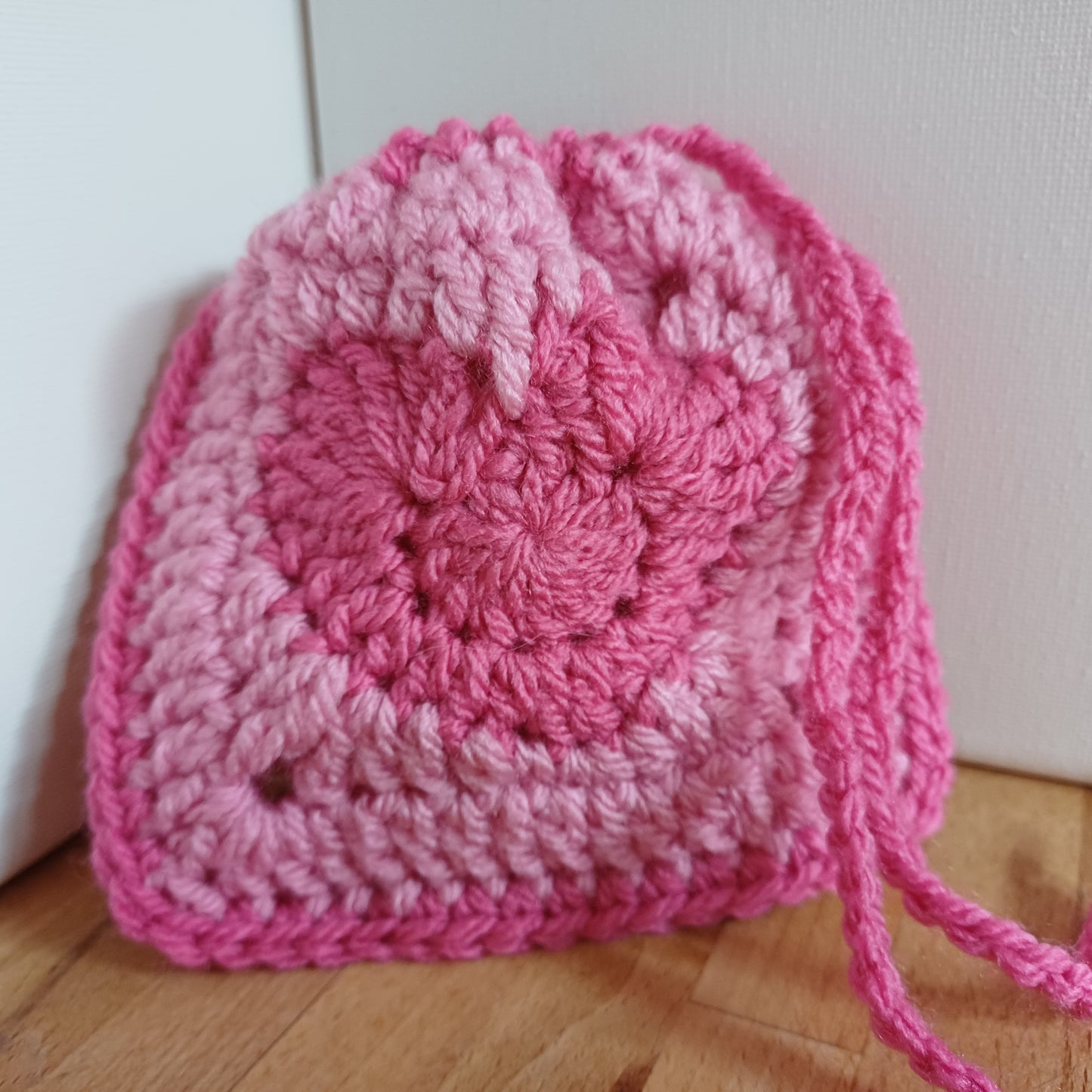 Pochon granny coeur duo de rose