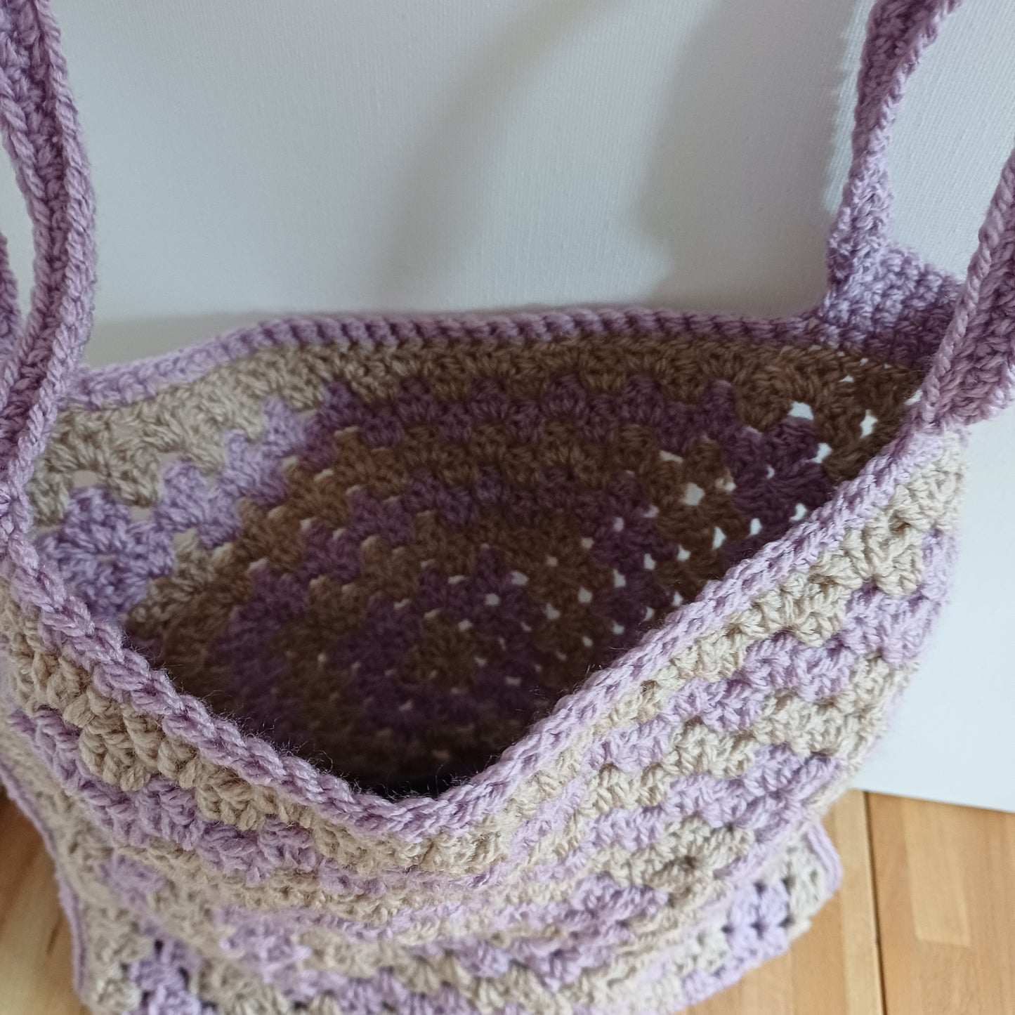 Tote bag mauve et beige