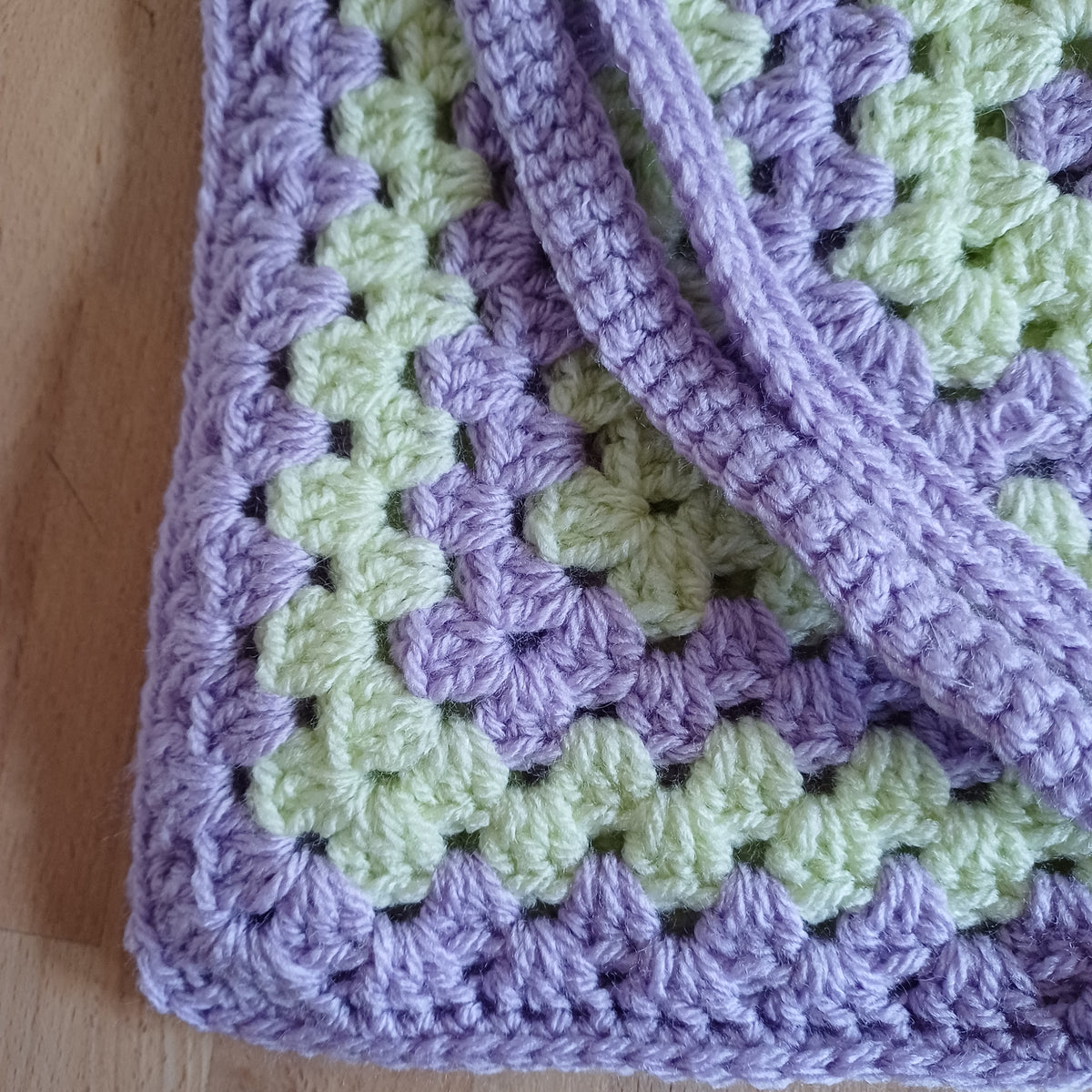 Tote bag mauve et vert clair
