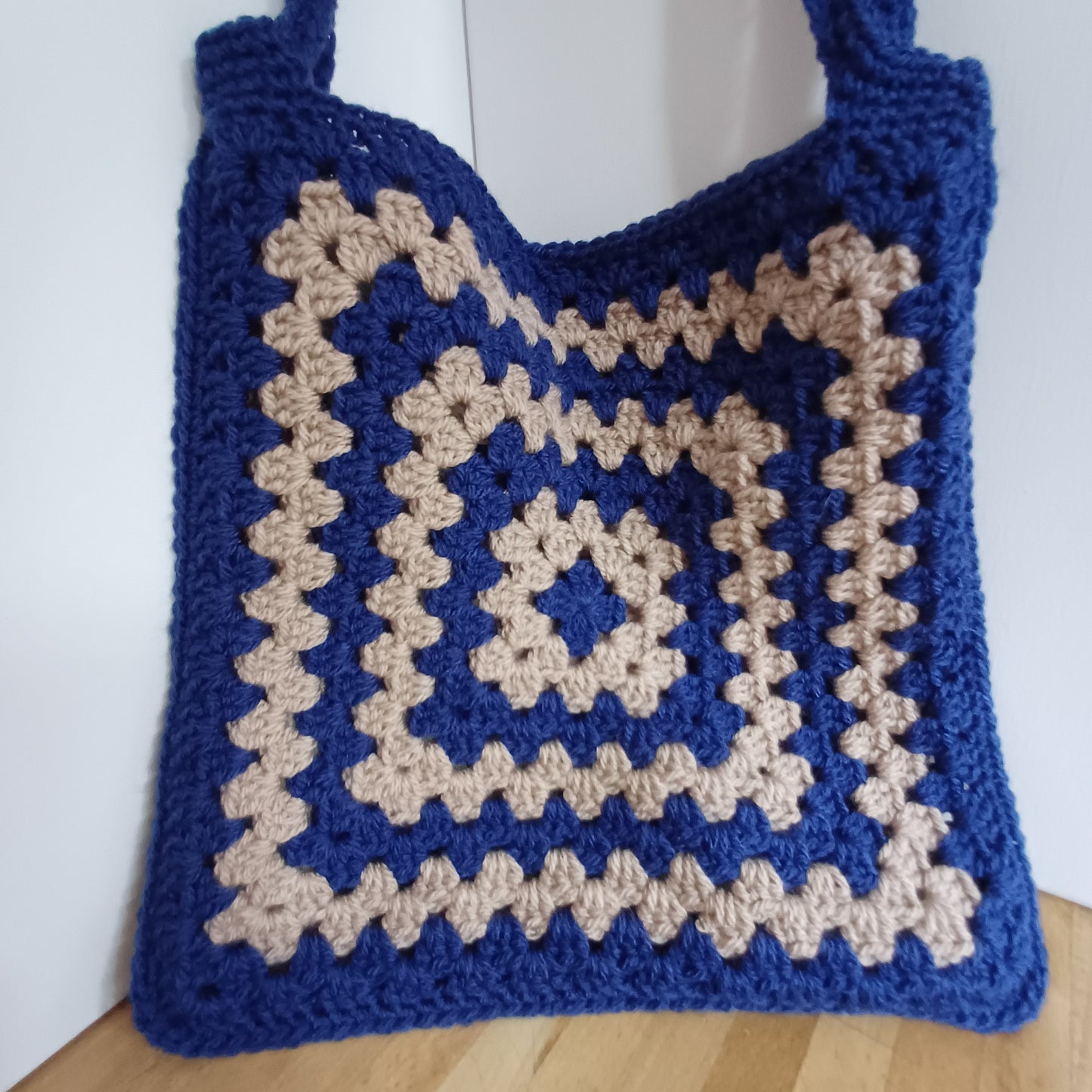 Tote bag bleu et beige