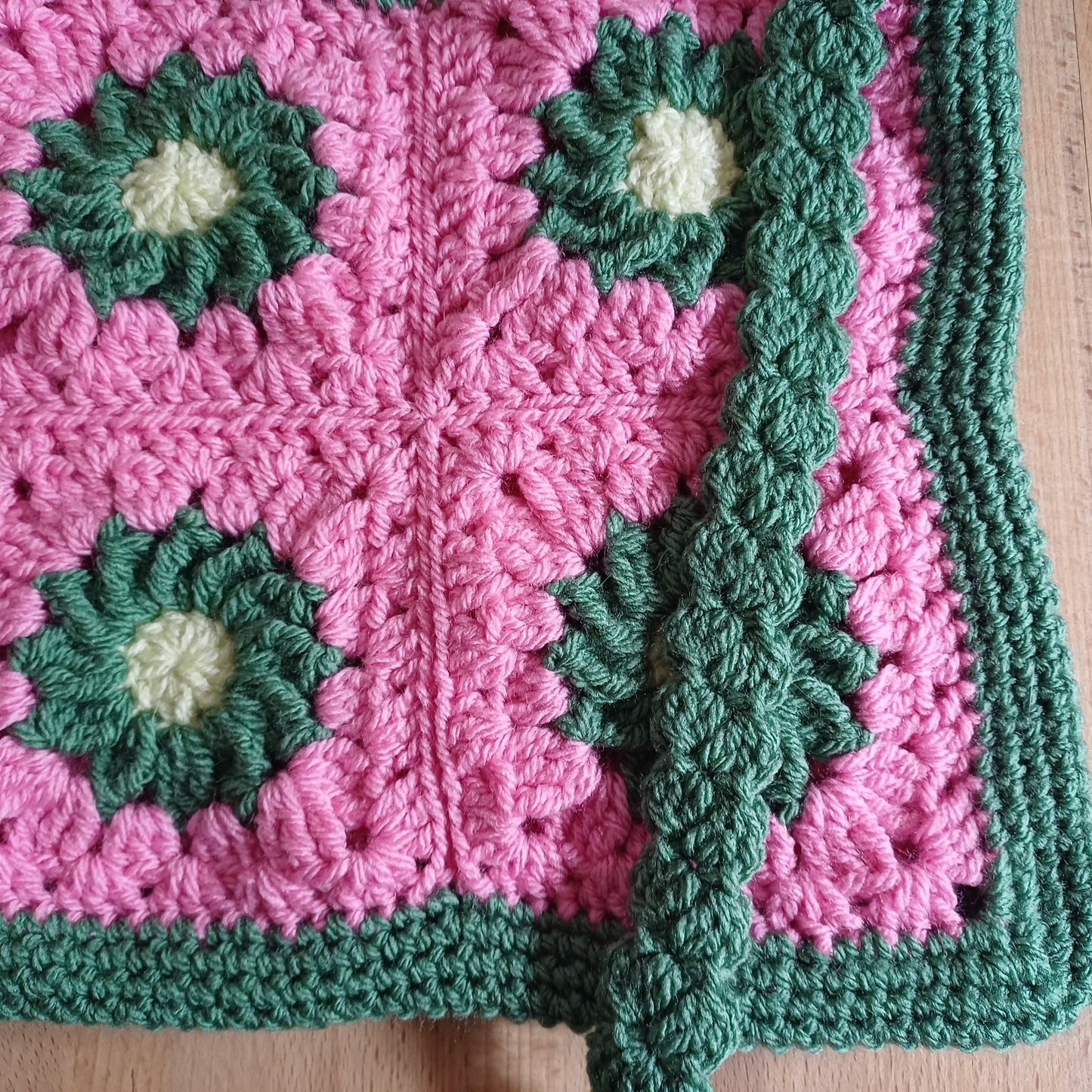 Grand sac bandoulière rose et vert