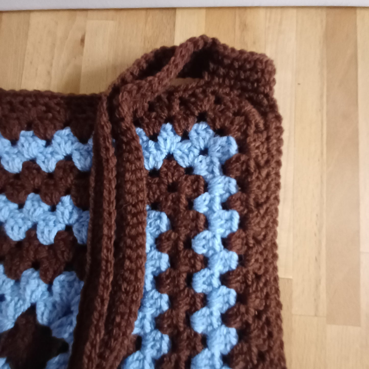 Tote bag marron et bleu