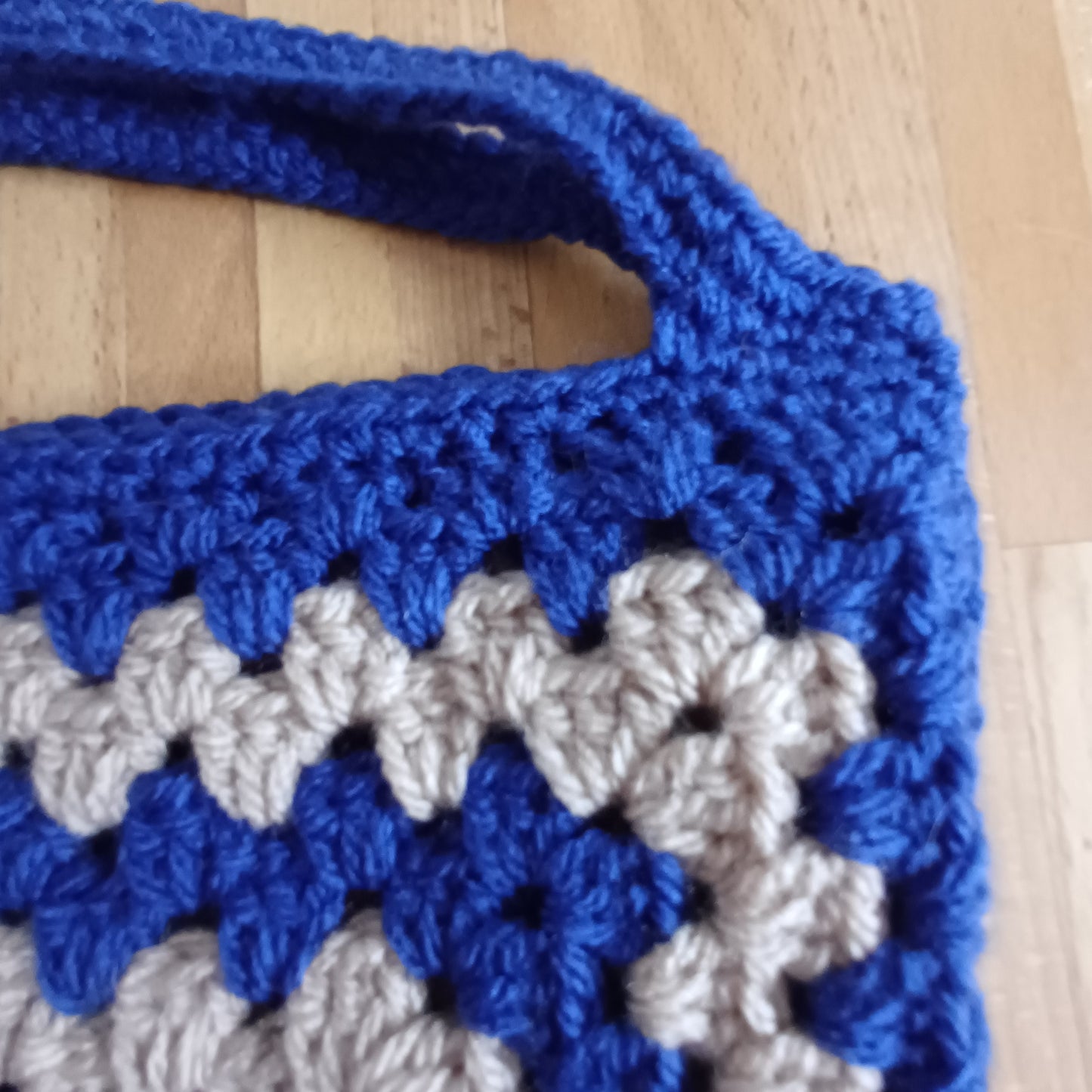 Tote bag bleu et beige