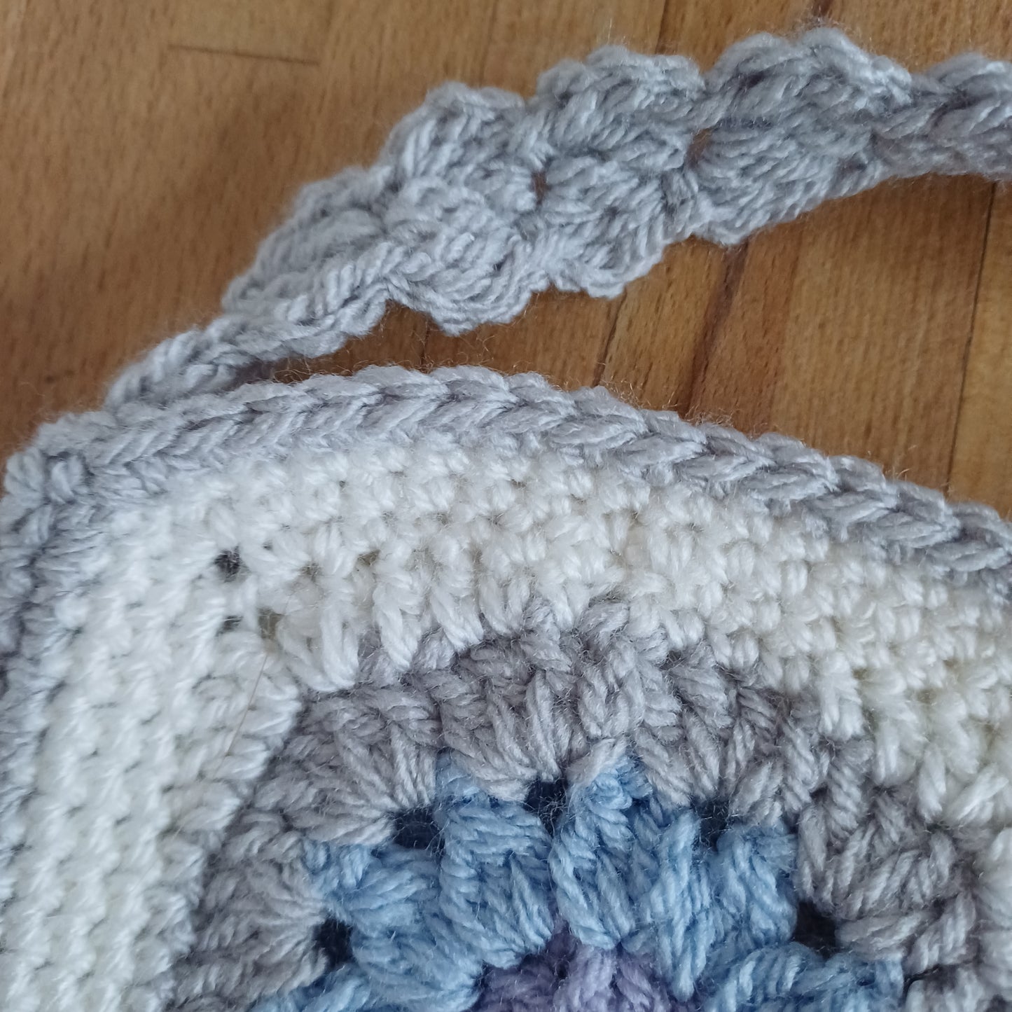 Grand sac bandoulière gris pastel