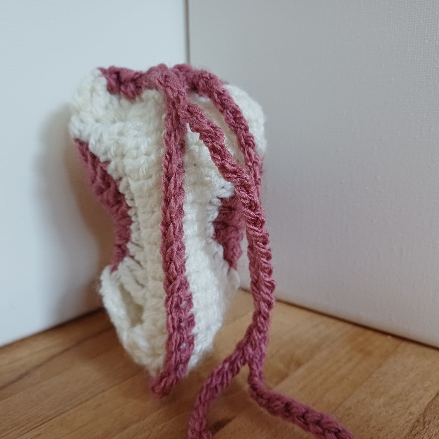 Pochon granny coeur rose foncé
