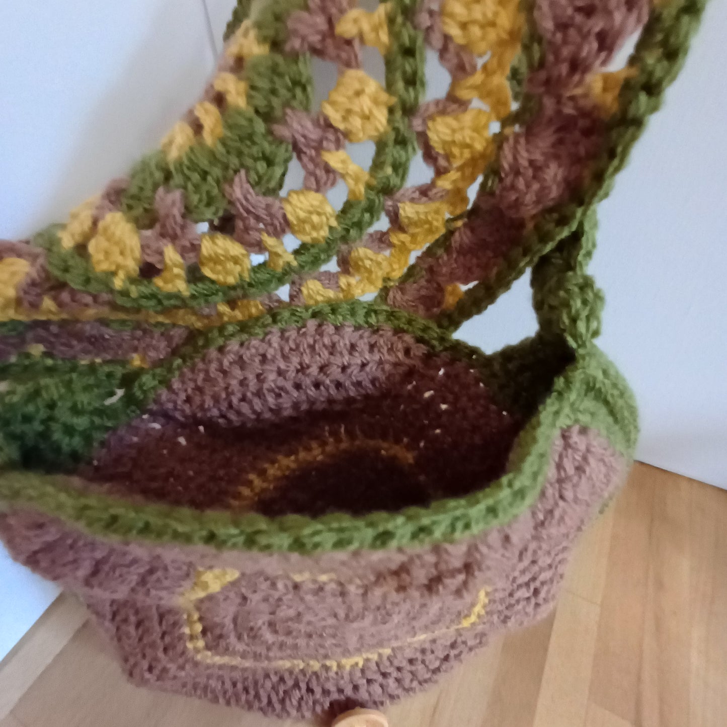 Sac rond mandala marron