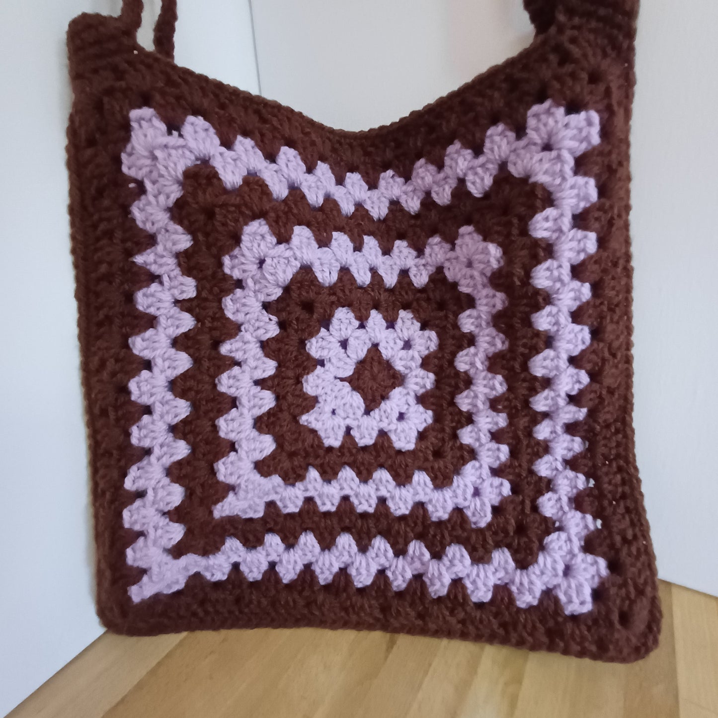 Tote bag marron et rose