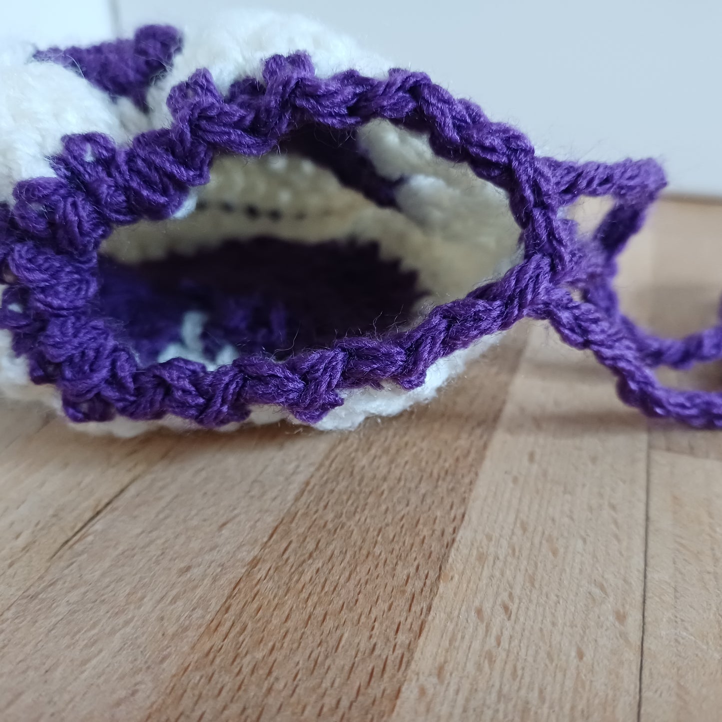 Pochon granny coeur violet.