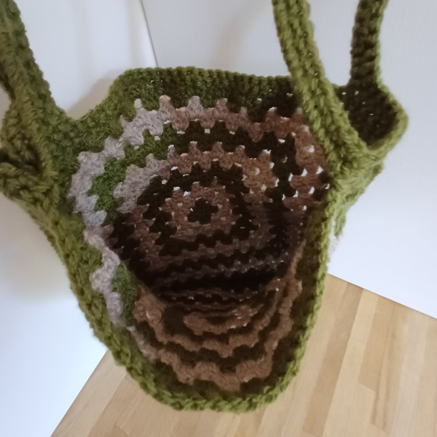 Tote bag vert et beige