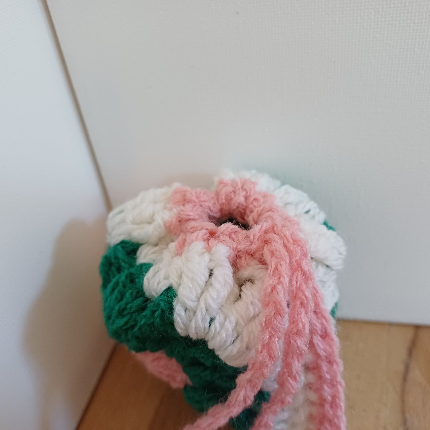 Pochon granny vert foncé et rose