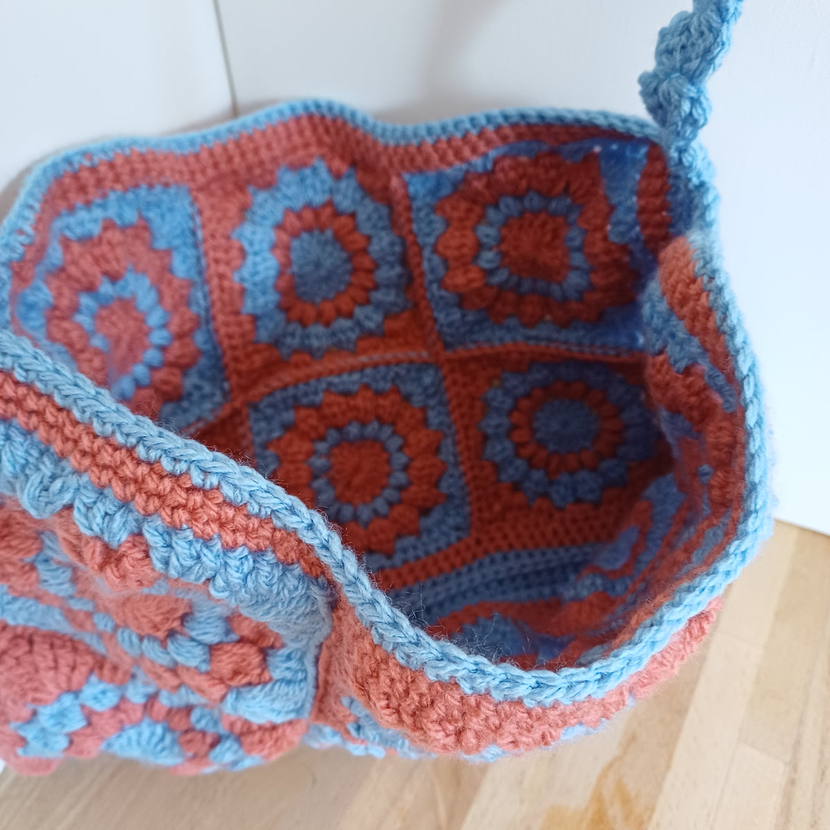 Grand sac bandoulière bleu et orange