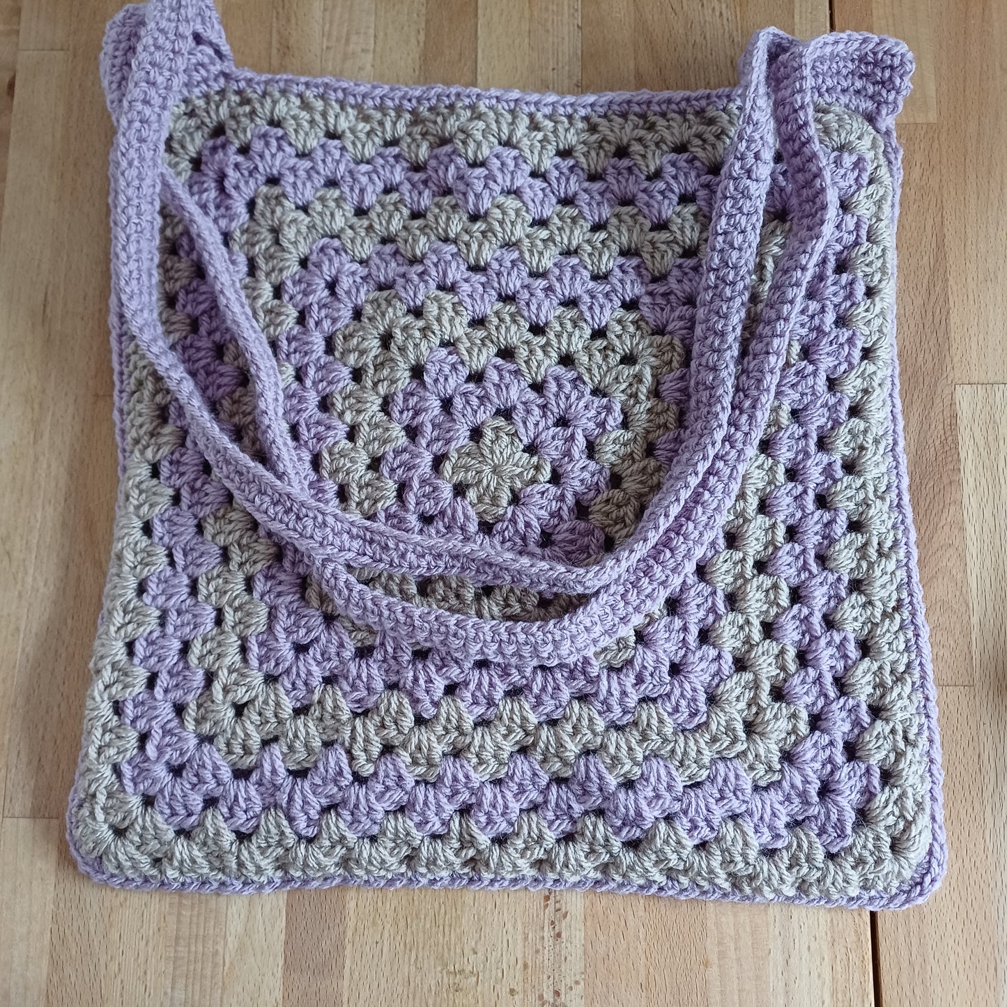 Tote bag mauve et beige