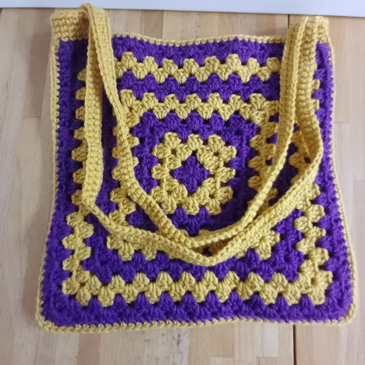 Tote bag violet et jaune