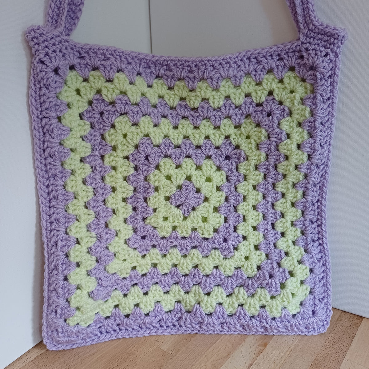 Tote bag mauve et vert clair