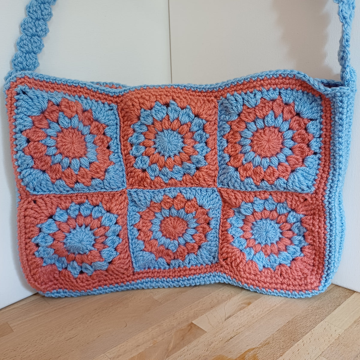 Grand sac bandoulière bleu et orange