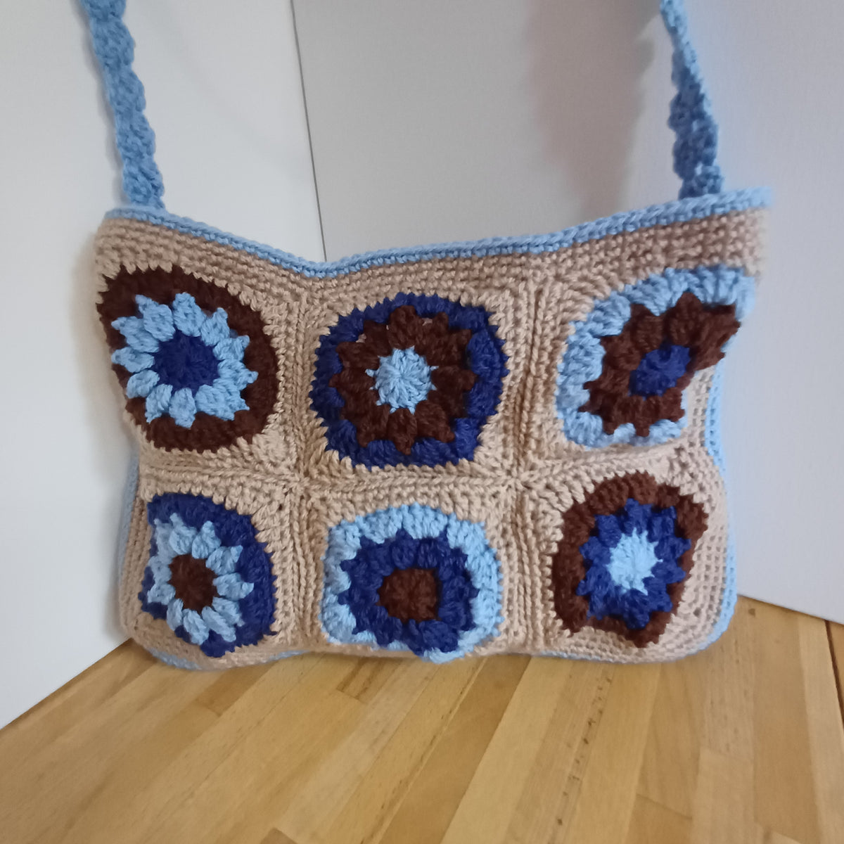 Grand sac bandoulière bleu clair
