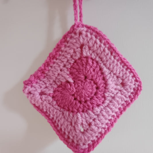 Pochon granny coeur duo de rose