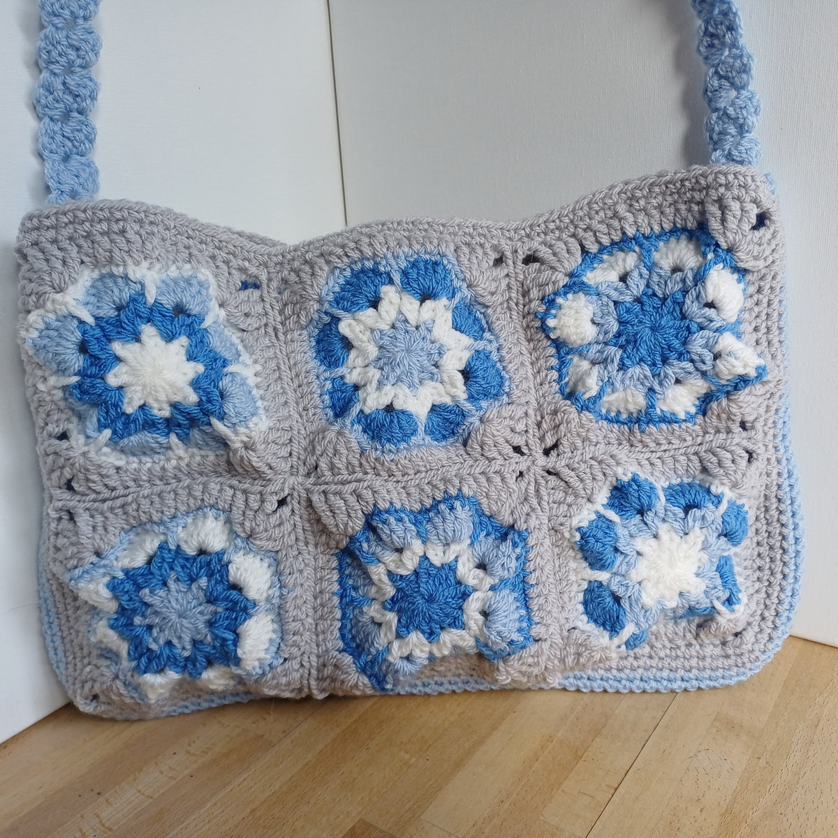 Grand sac bandoulière bleu clair