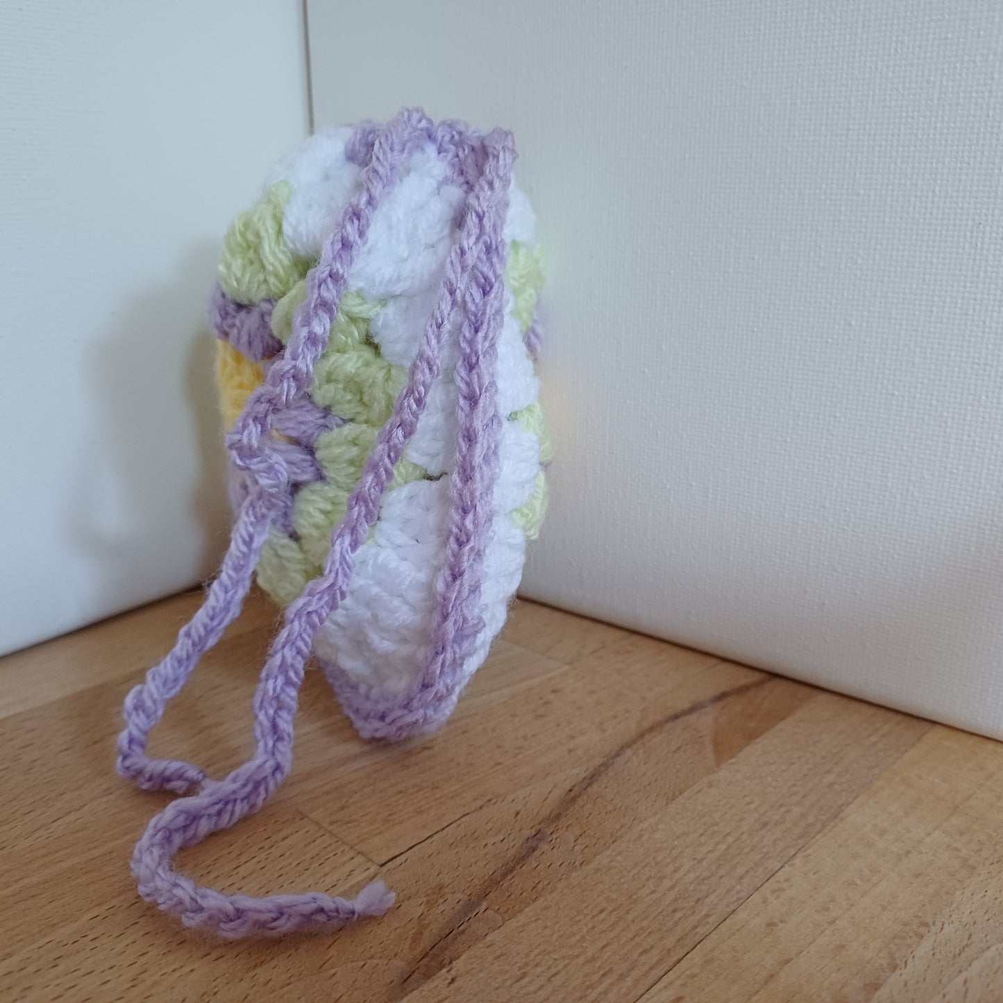 Pochon granny mauve et vert clair