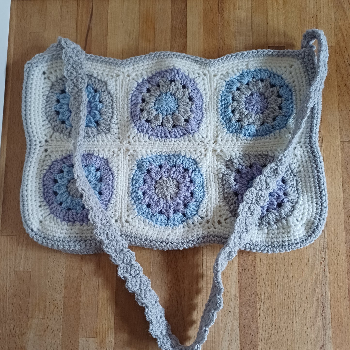 Grand sac bandoulière gris pastel