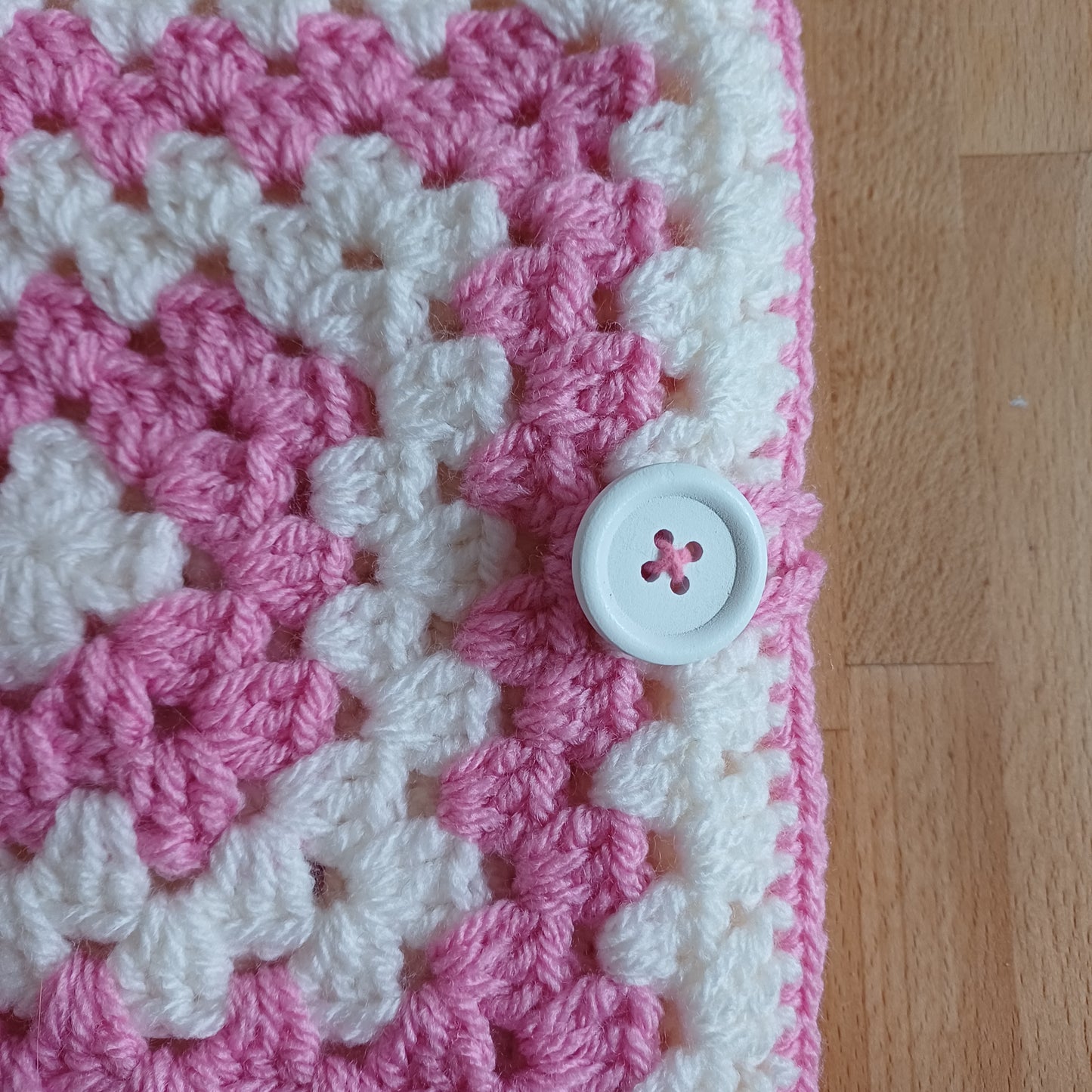 Etui pour carnet avec rangements rose et blanc