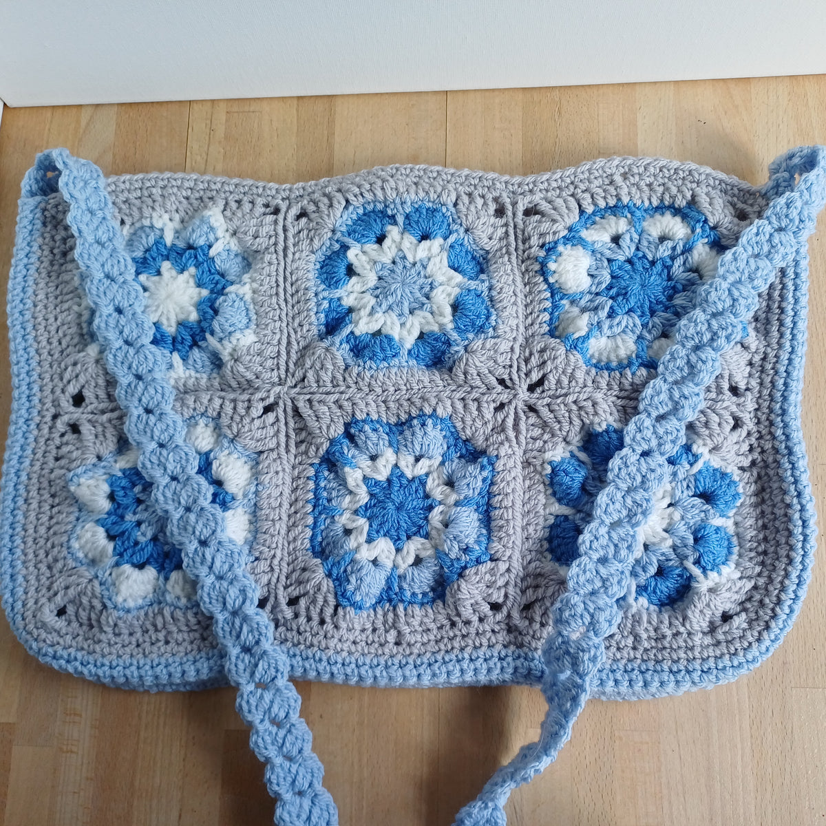 Grand sac bandoulière bleu clair