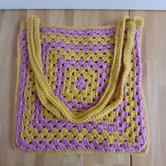 Tote bag rose et jaune