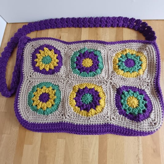 Grand sac bandoulière violet