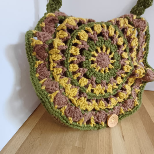 Sac rond mandala marron